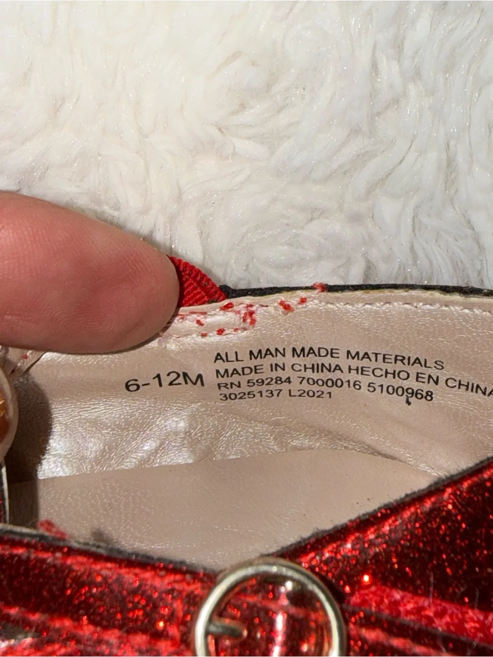 Baby Red Glitter Mary Jane Dress Shoes | Size 6-12 Months